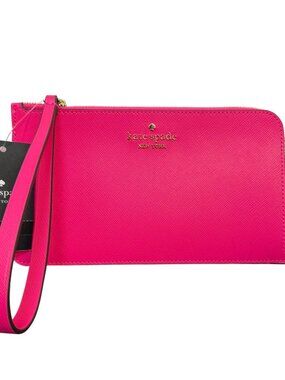 NWT Kate Spade New York Wristlet Wild Pink Saffiano Leather